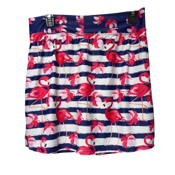 Skort Obsession Dancing Flamingos Pull On Skort Size L - Picture 1 of 10